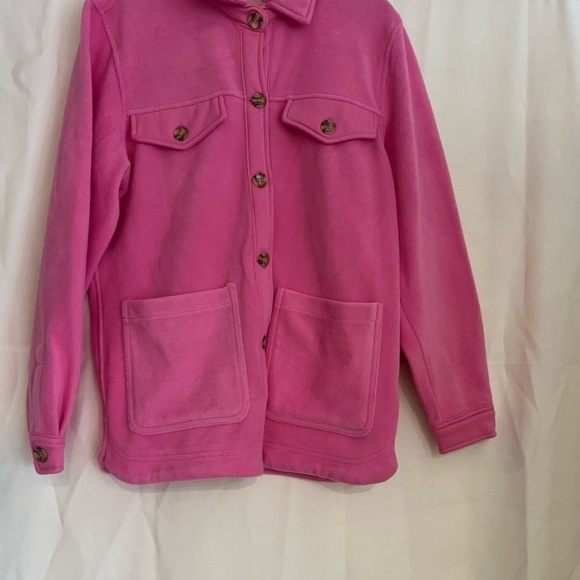 Pink Button-Up Fleece Jacket - Picture 4 of 8